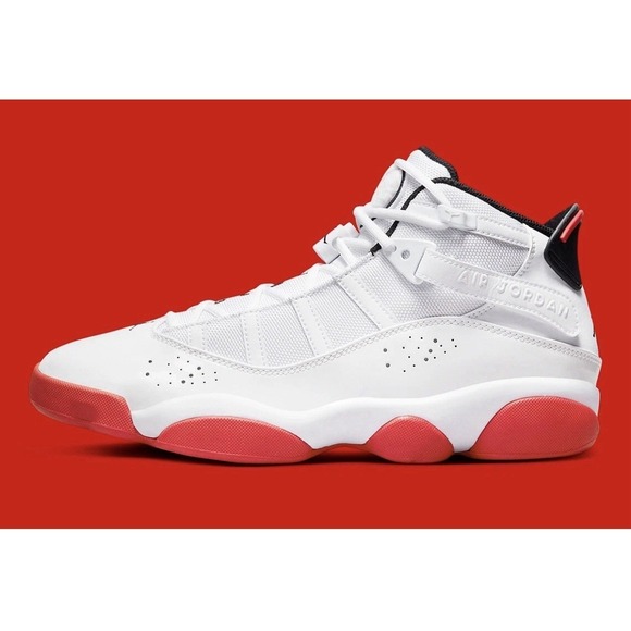 NEW Jordan 6 Rings Youth 6Y White/University Red-Black 322992-160 Fast Ship main image 9